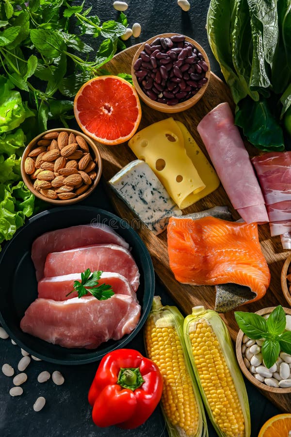 Low-carbohydrate Diet Products Recommended for Weight Loss Stock Photo