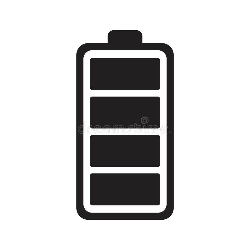 Low and Full Battery Charging Icon Template Black Color Editable. Low