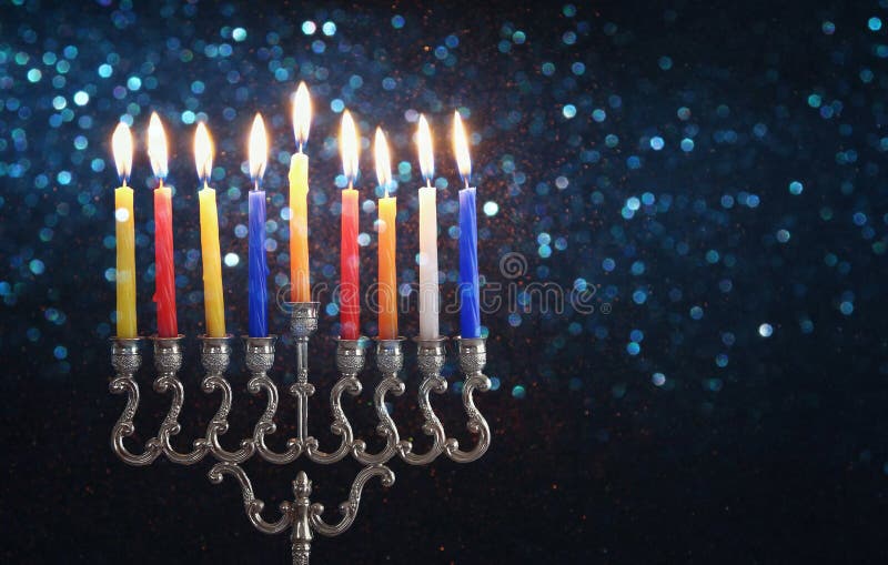 Low key of jewish holiday Hanukkah background