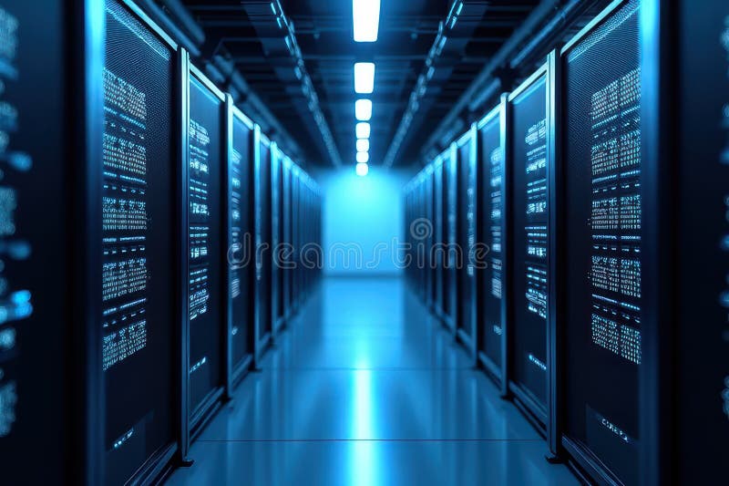 Low-Latency Hosting - Innovative Data Center Technologies in Action stock illustration