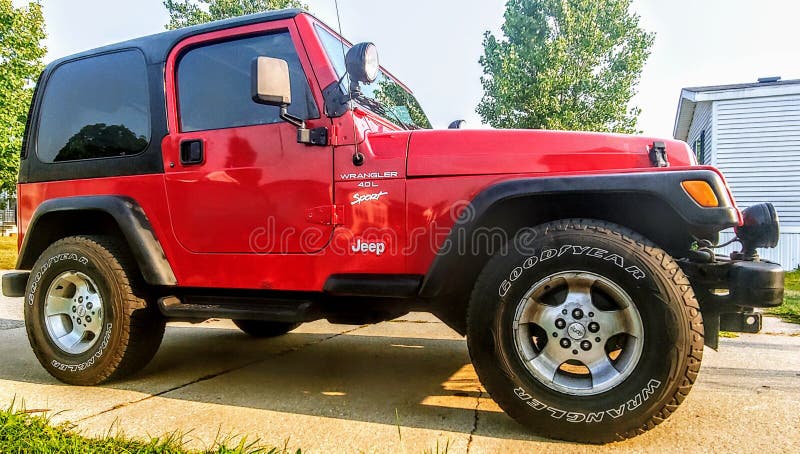 2001 Jeep Wrangler editorial photography. Image of miles - 123699317