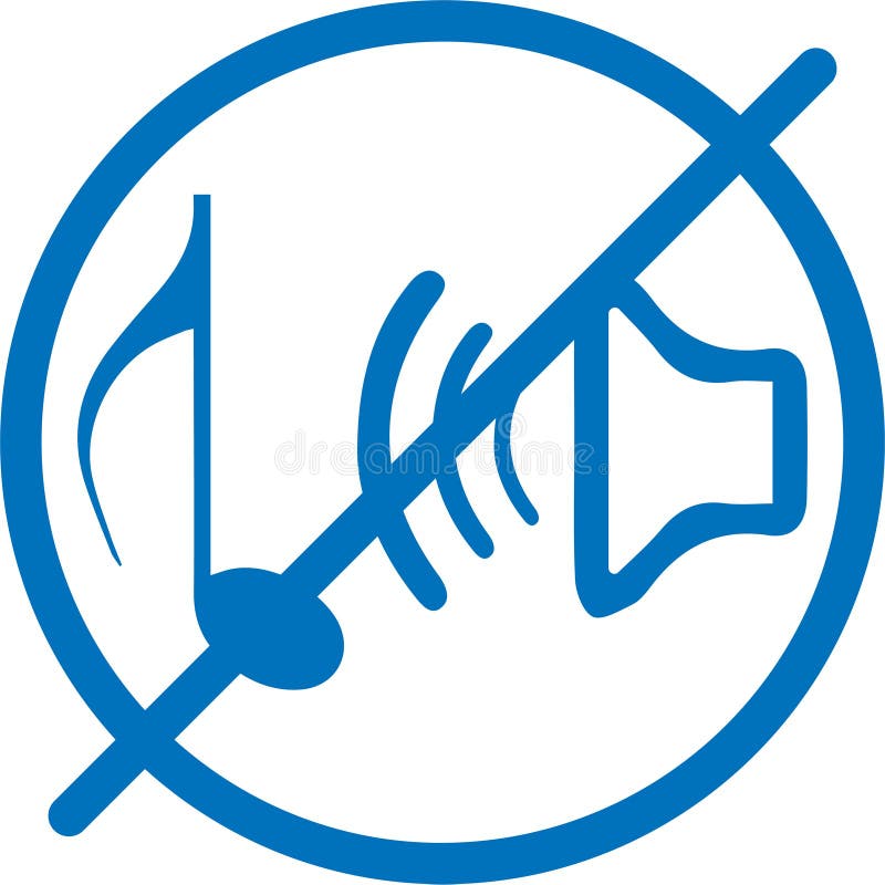 Low noise level icon, Low sound blue vector icon royalty free illustration