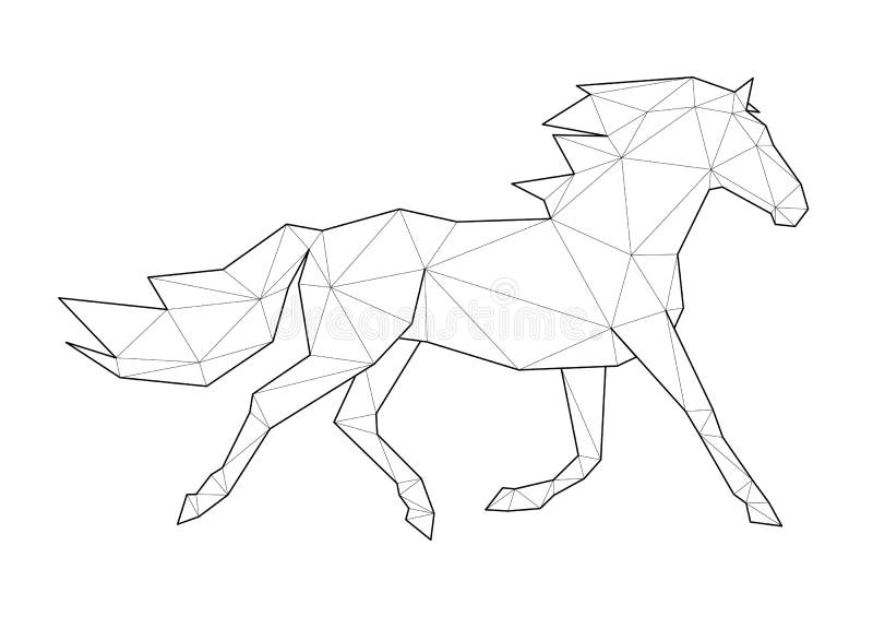 Low Poly Art of Animals. Running Horse. Good for Wall Decoration. Printable  Images. Suitable for Coloring Pages. Stock Vector - Illustration of  printable, background: 167958404