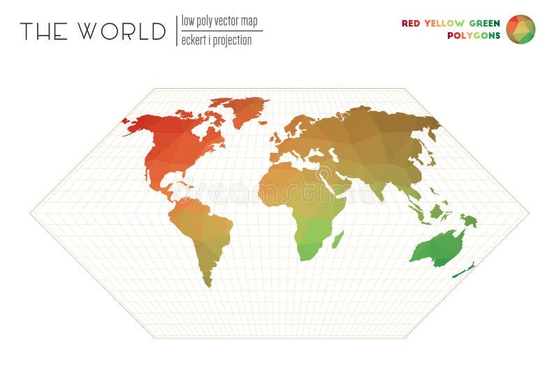 Low poly design of the world. stock illustration