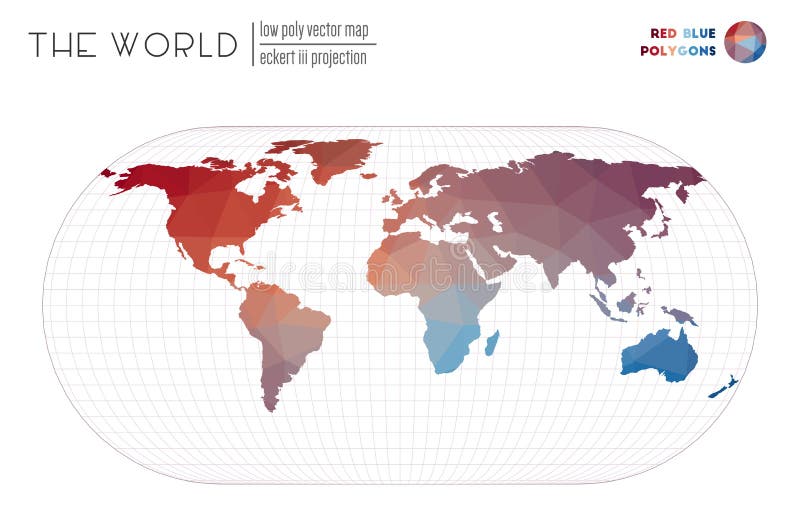 Low poly design of the world. stock illustration