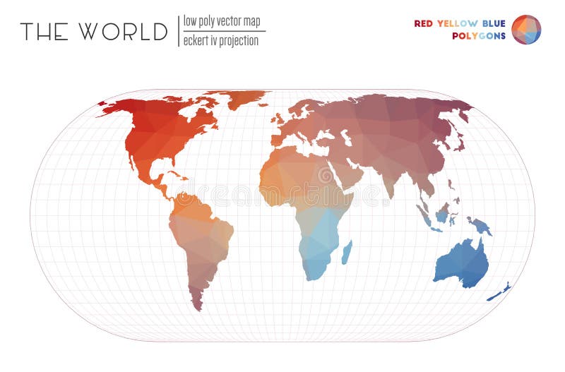 Low poly design of the world. stock illustration