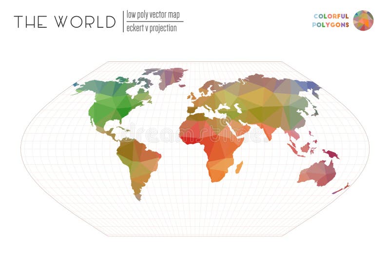 Low poly design of the world. stock illustration