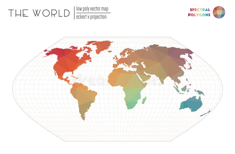 Low poly design of the world. stock illustration
