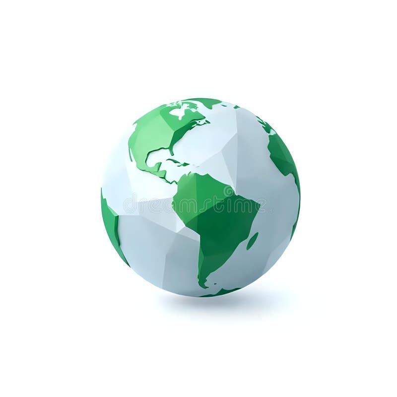 Low Poly Earth Icon Isolated on White Background. Image. vector illustration.