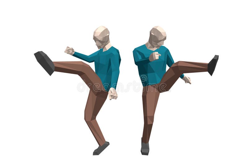 Front kick stock illustration. Illustration of clipart