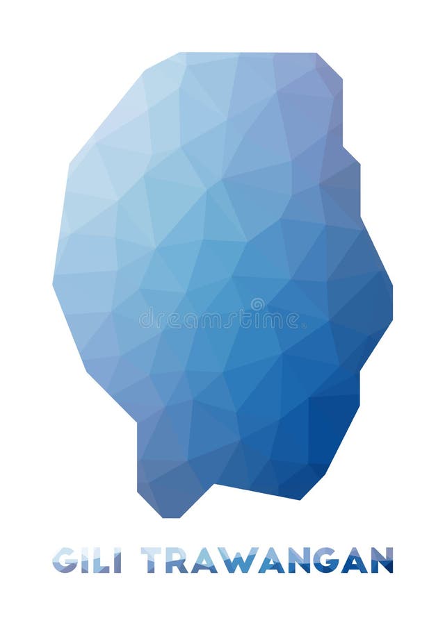 Low Poly Map of Gili Trawangan. Stock Vector - Illustration of jakarta ...