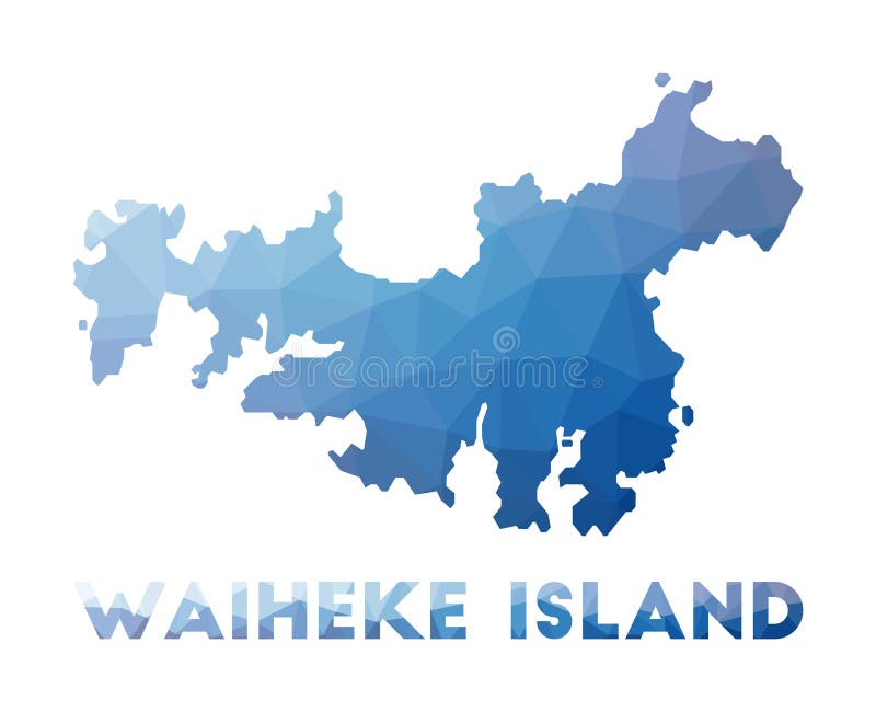 Low Poly Map of Waiheke Island. Stock Vector Illustration of abstract, isolated 236953584