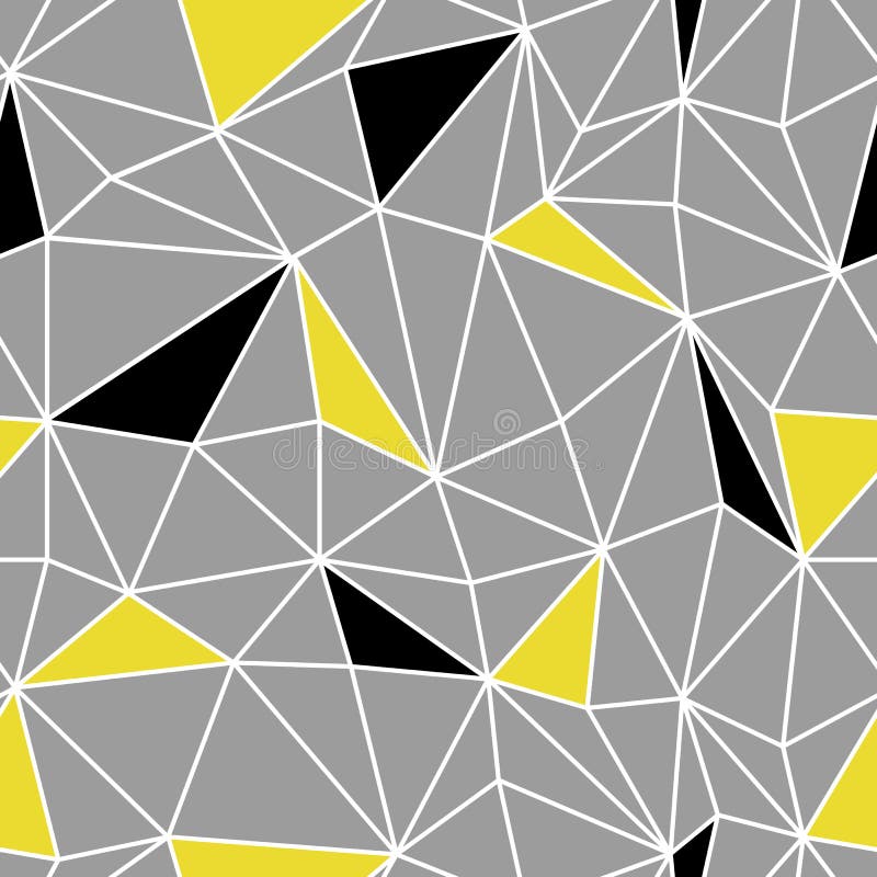 Low poly seamless repeat pattern. Triangular facets. Vector pattern. Wireframe Background Blue and Yellow Seamless Pattern vector illustration