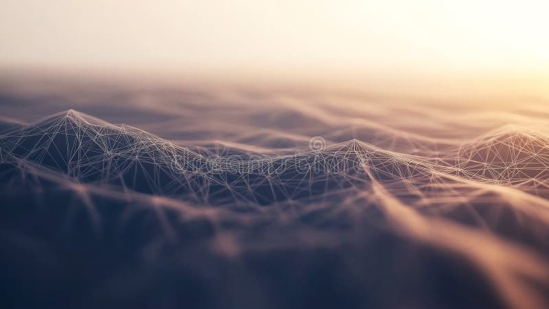 Low-poly wireframe with digital connections royalty free illustration