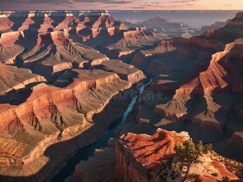 A low polygon image of the Grand Canyon during a beautiful sunset - generated by ai vector illustration