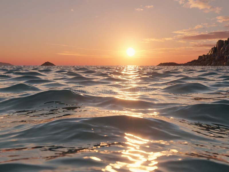 A low polygon image of the sea during a beautiful sunset - generated by ai vector illustration