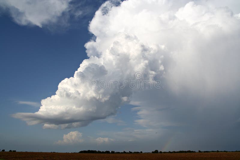 Rotating low precipitation supercell thunderstorm in Kansas during severe weather season.