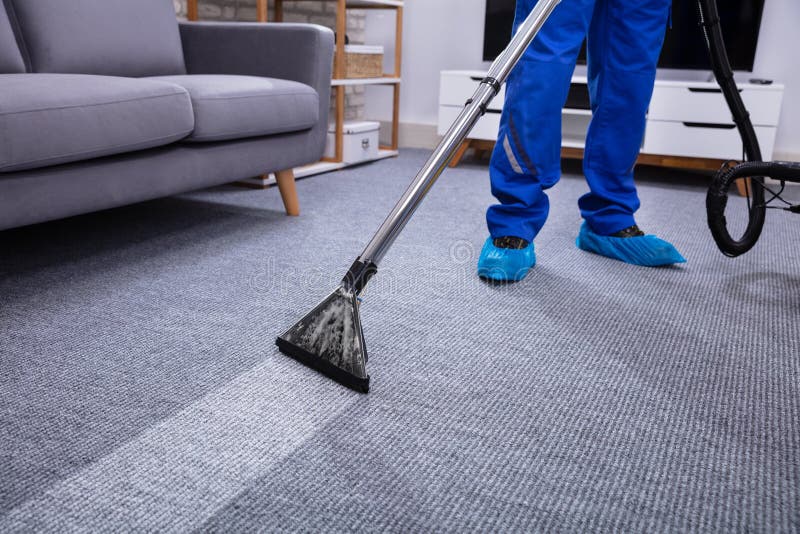 Male Janitor Cleaning Carpet Stock Image - Image of carpet, flat