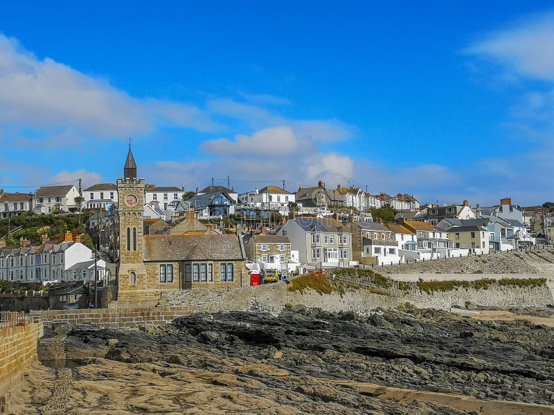 Porthleven Church Summer Sunny Day Cornwall England Stock Photo Image