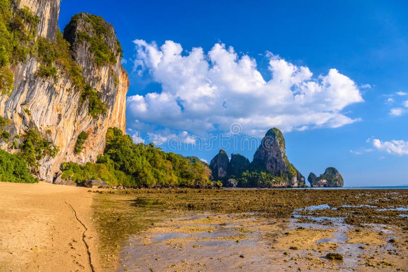 Low Tide Water on Bay, Railay Beach, Nang, Thai Stock Photo - Image of park, outdoors: 128236852