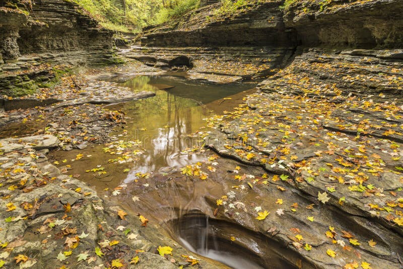 Buttermilk Falls State Park - Autumn Waterfall - Ithaca, New York Stock ...