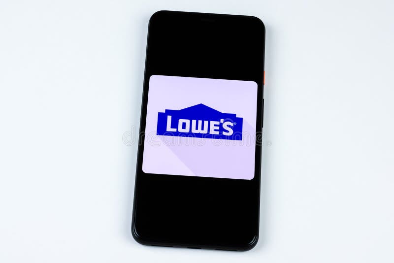 Lowe`s App Logo on a Smartphone Screen. Manhattan, New York, USA May 2