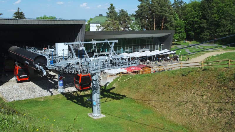 Lower cable car station on Pohorje mountain in Maribor, Slovenia in summer