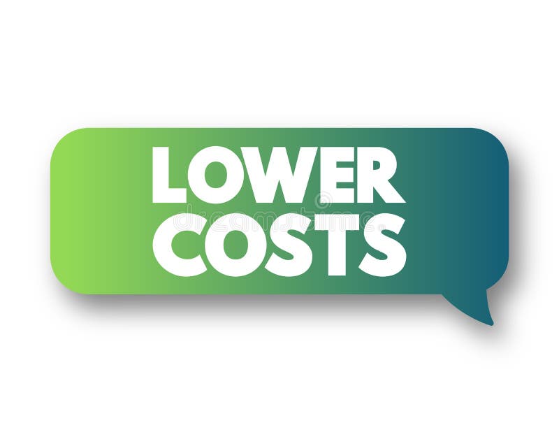 Lower Costs Text Message Bubble, Concept Background Stock Illustration