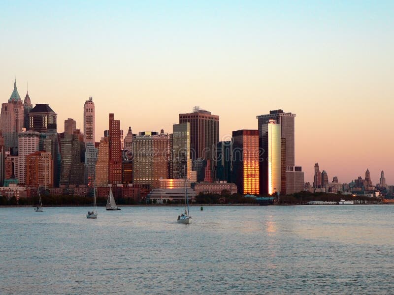 Lower Manhattan at Sundown royalty free stock image Lower Manhattan at Sundown royalty free stock image