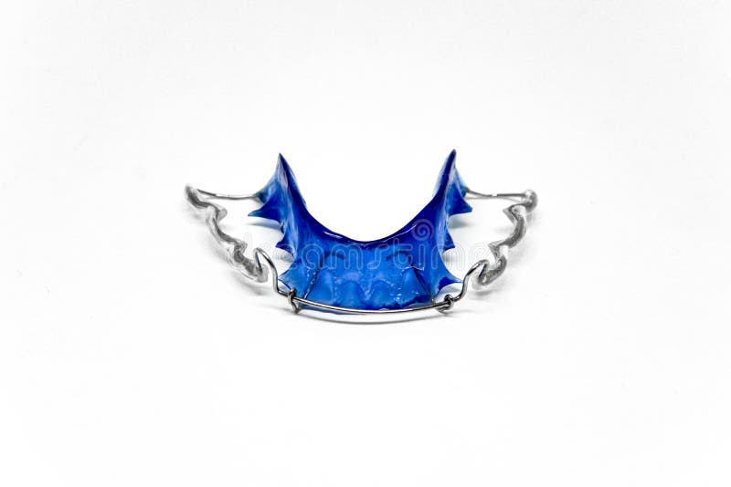 Lower Part of Blue Dental Retainer Stock Photo Image of white