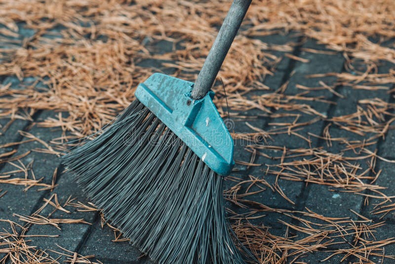 The Lower Part of the Broom when Cleaning the Yard Stock Image Image