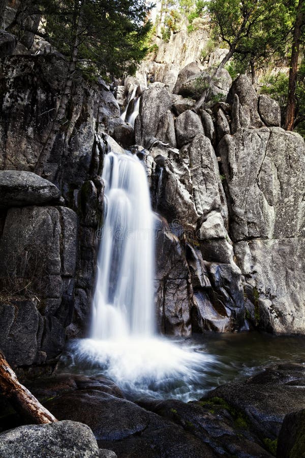 Lowest Chilnualna Falls Long Exposure Yosemite Park stock image Lowest Chilnualna Falls Long Exposure Yosemite Park stock image