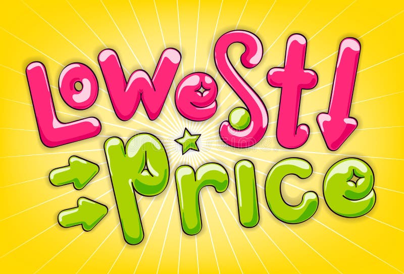 Lowest price lettering stock vector. Illustration of funny 58877892