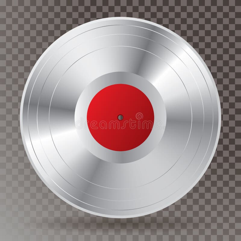 Red Transparent Vinyl Record Isolated On White Background Stock