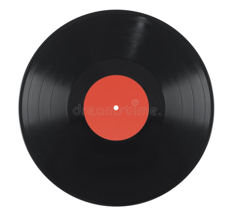 Lp Vinyl Record With Blank Label Isolated On White Background Stock