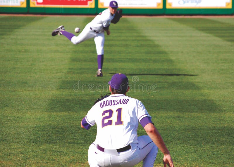 LSU Baseball Pitcher Warm Ups Editorial Image Image of university