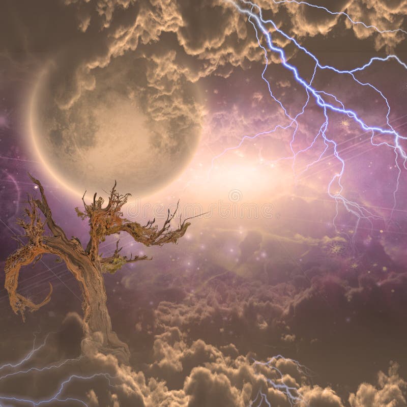 A lua aumenta acima das nuvens ilustração stock A lua aumenta acima das nuvens ilustração stock