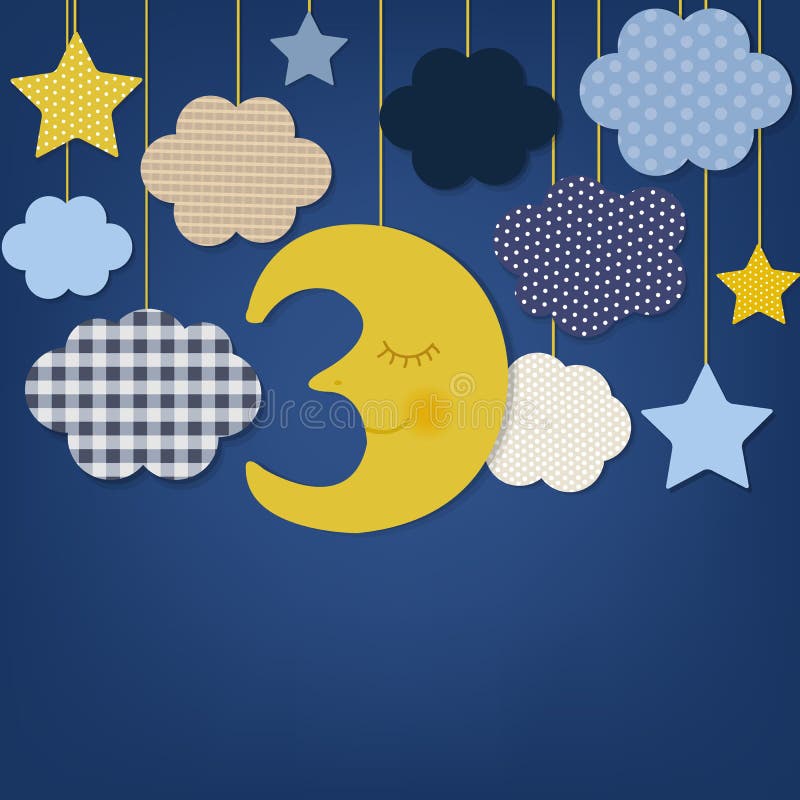 Lua e estrelas ilustração do vetor