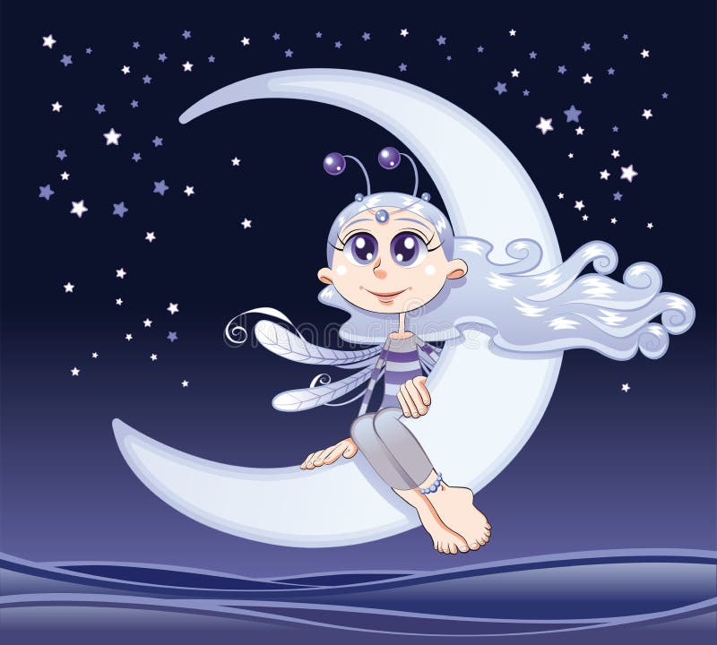 Lua feericamente ilustração stock Lua feericamente ilustração stock