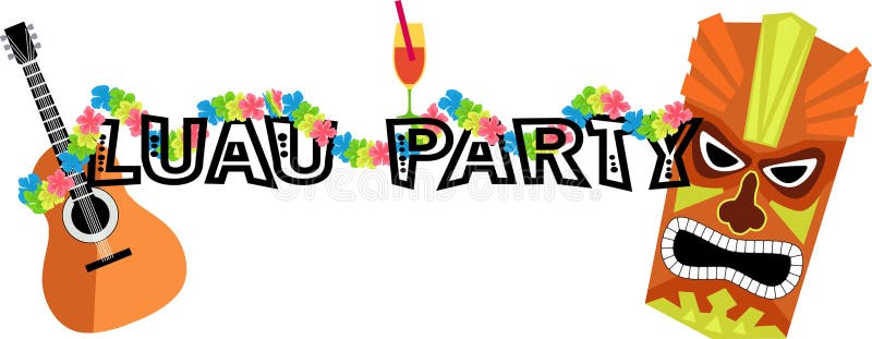 Luau Party Banner stock vector. Illustration of cocktail  84492447