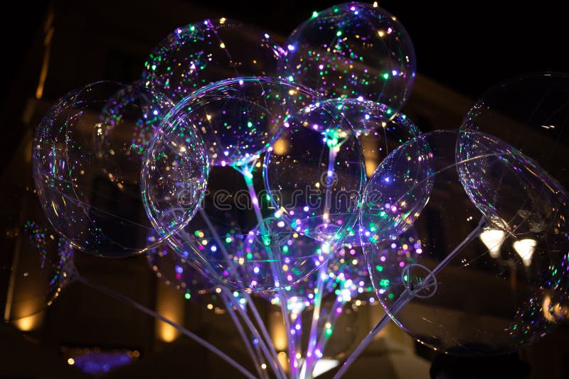 LED Transparent Balloon with Multi-colored Luminous Garland Stock