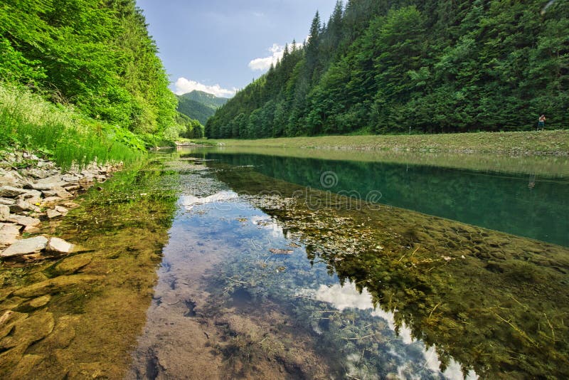 Lubochniansky tajch lake in Lubochnianska dolina valley in Velka Fatra mountains