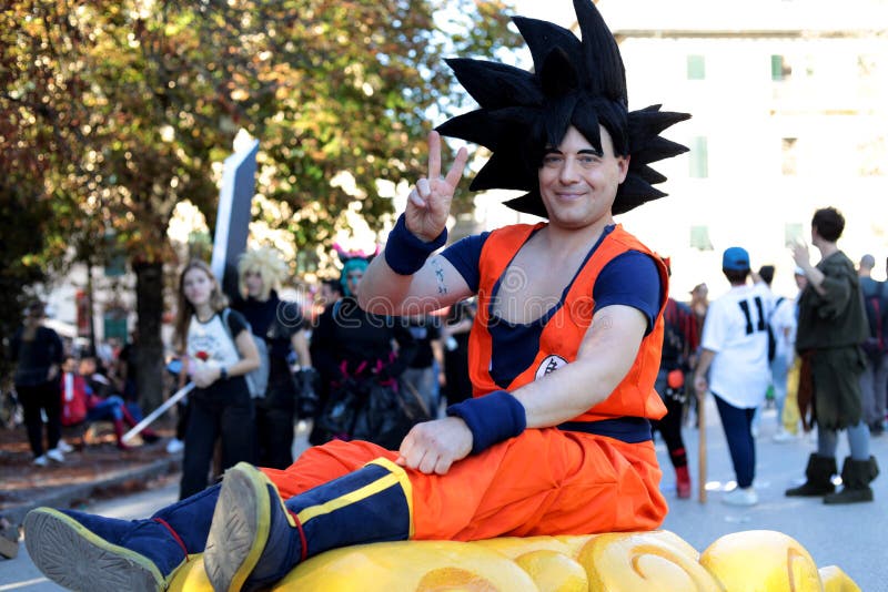 Cosplayers Wearing the Wig of Son Goku from the Manga Dragon Ball.  Editorial Image - Image of anime, handmade: 208844865