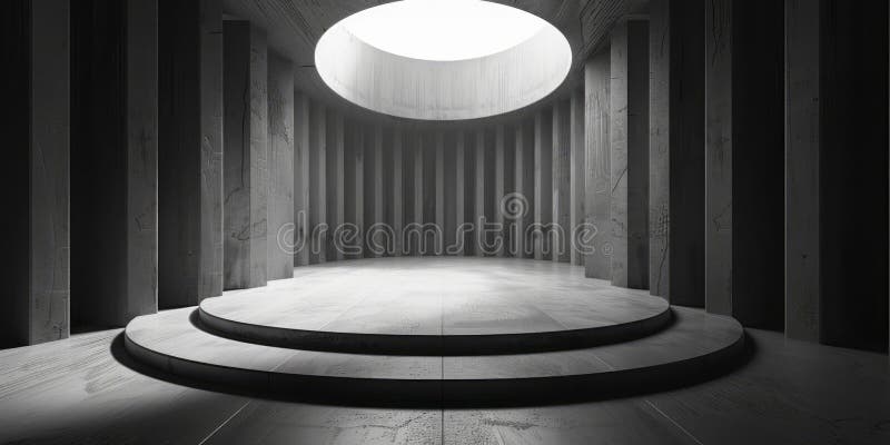 Luce circolare monocromatica con ombre su una superficie illustrazione vettoriale