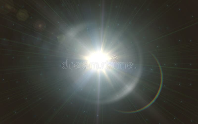 Luce del chiarore della lente sopra fondo nero Facile aggiungere sovrapposizione o il filtro a sipario sopra la foto sprazzo di s