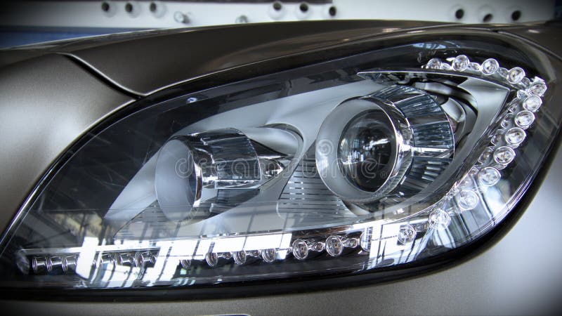 New technolgy: LED car light - close-up. New technolgy: LED car light - close-up