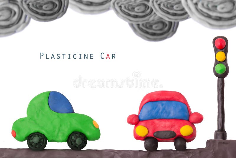 Luce dell'automobile della plastilina fotografia stock Luce dell'automobile della plastilina fotografia stock