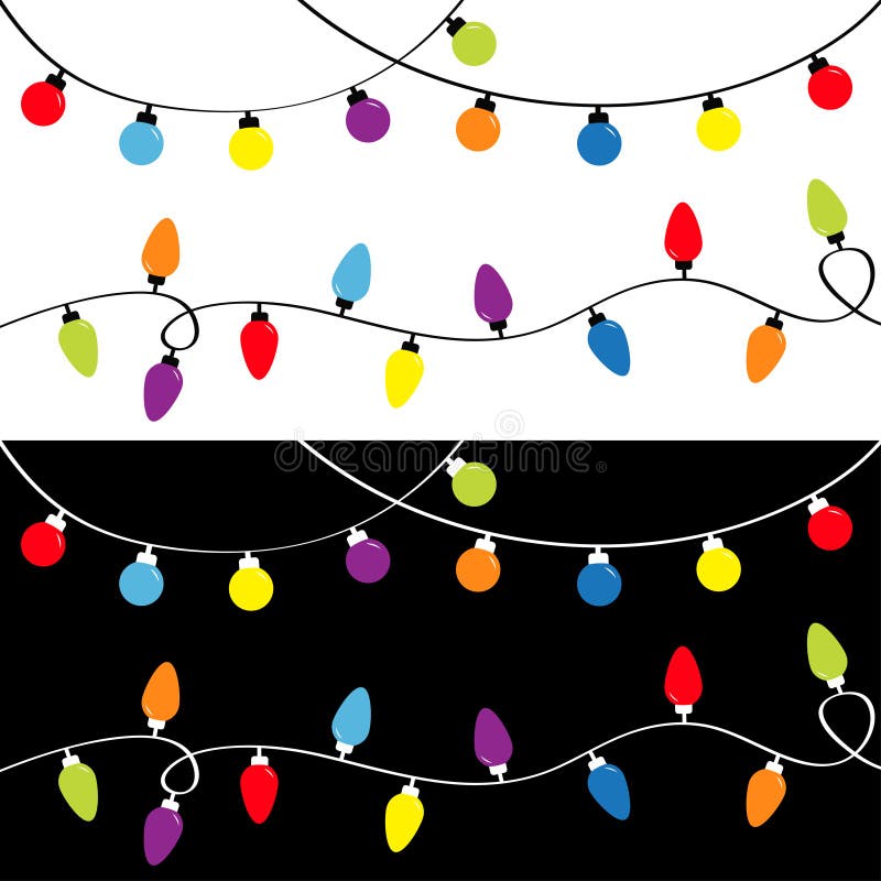 Luce di Natale decorazione di xmas festivo Luci di fiamma a corde colorate Modello di ghirlanda di luce Arcobaleno illustrazione di stock