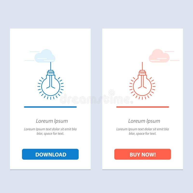 Luce, lampadina, idea, punte, blu di suggerimento e download rosso ed ora comprare il modello della carta del widget di web illustrazione di stock Luce, lampadina, idea, punte, blu di suggerimento e download rosso ed ora comprare il modello della carta del widget di web illustrazione di stock