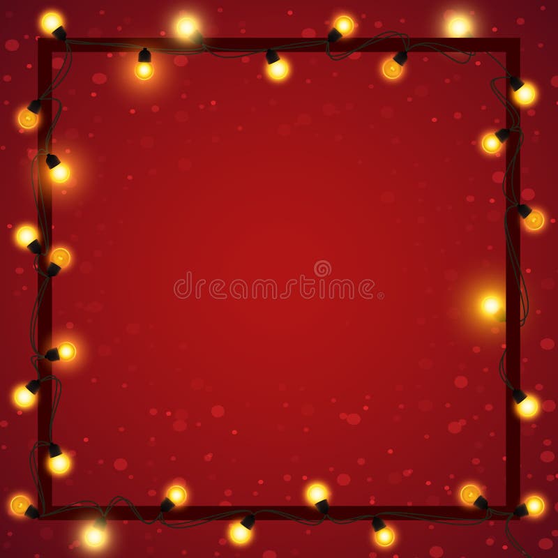Luces de la Navidad con el marco en el fondo borroso abstracto, ejemplo del vector ilustración del vector Luces de la Navidad con el marco en el fondo borroso abstracto, ejemplo del vector ilustración del vector